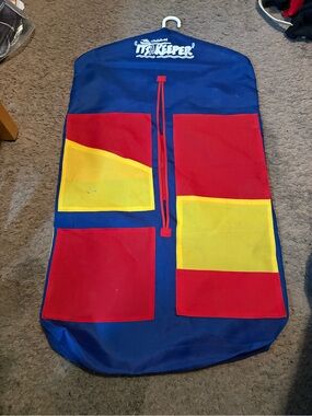 The Original 'It’s a Keeper ' Travel Garment Bag in Blue, Red & Yellow
